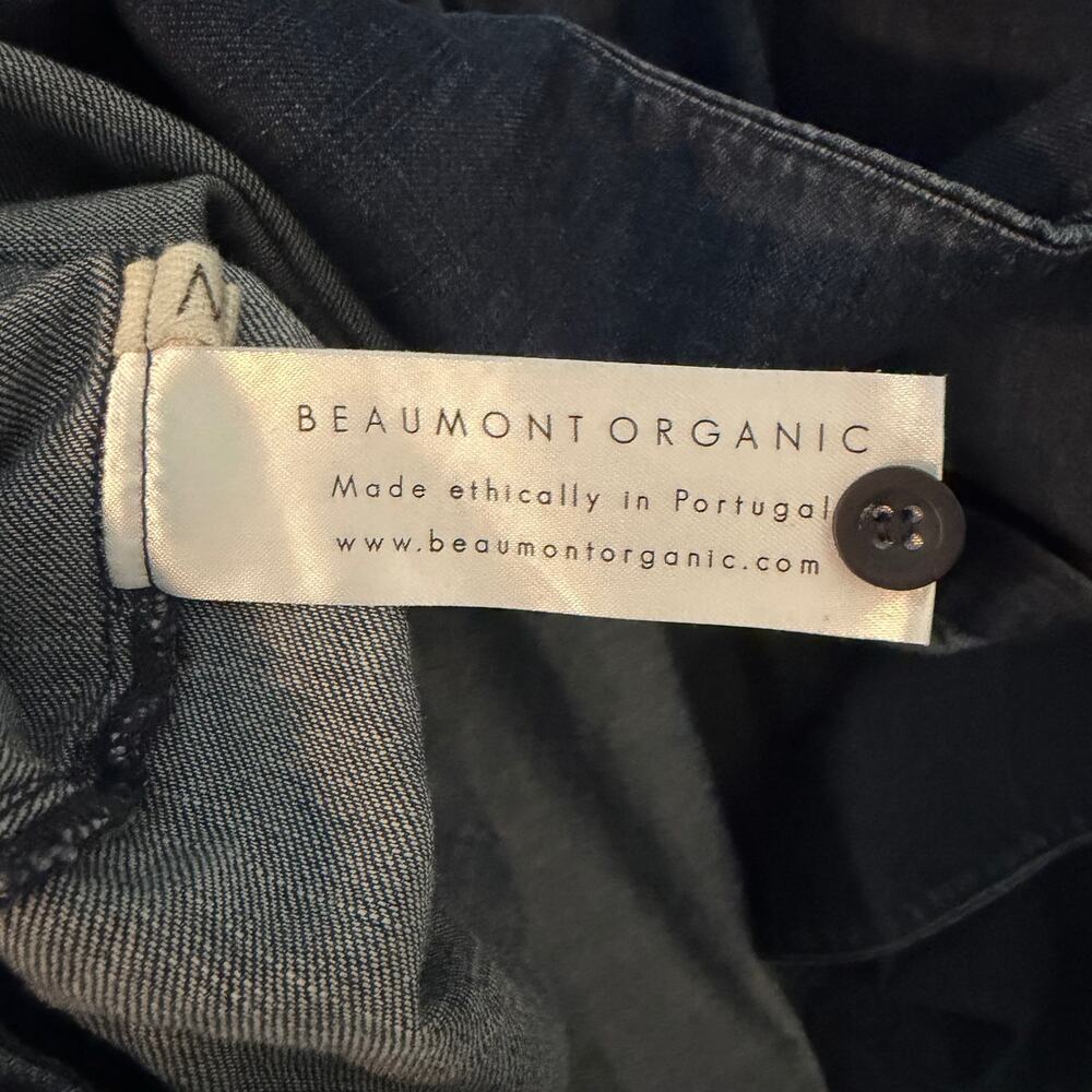 Beaumont Organic 100% Organic Cotton Denim Button Down Shirt Blouse Batwing Sz M - Picture 6 of 9